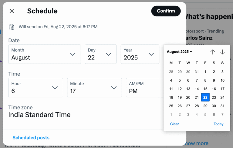 capture decran de twitter avec filtre date