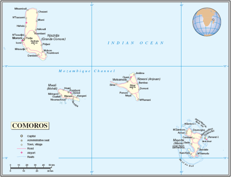 carte des iles de mayotte et reunion