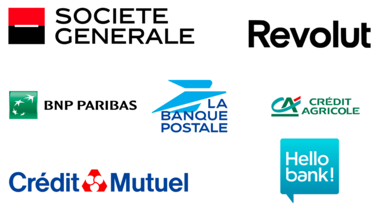 differents logos de banques en france
