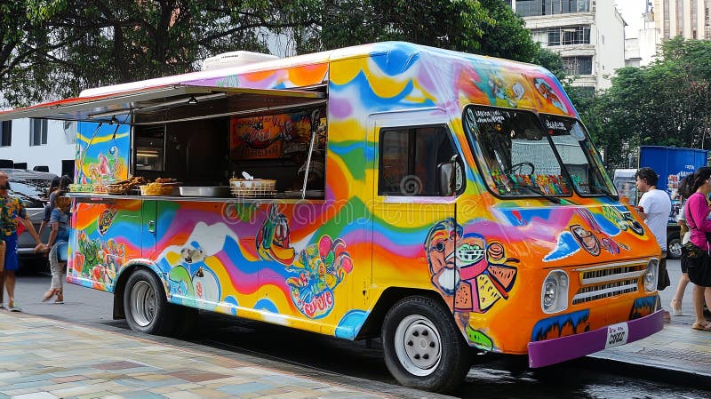 Où trouver le food truck The Brother's à Échirolles 1 food truck colore dans une rue animee