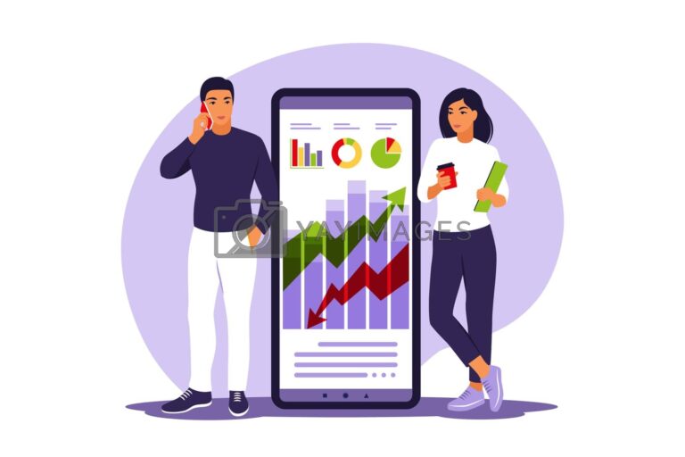 illustration de personnes consultant des investissements