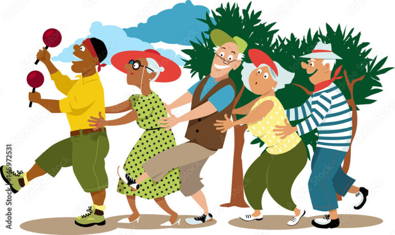 illustration dun groupe de seniors actifs