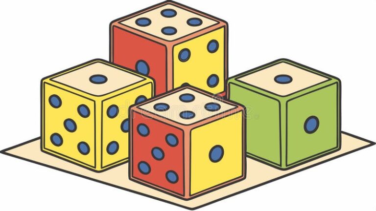 illustration dun jeu de des colores