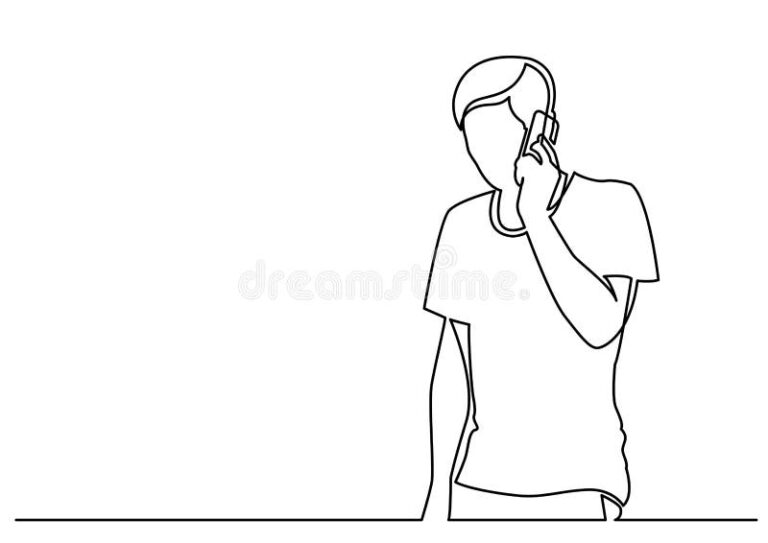 illustration dune personne au telephone 1