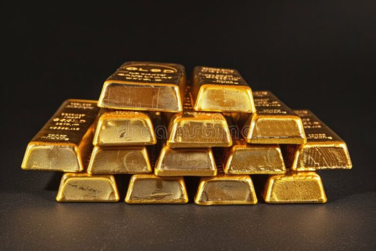 lingots dor sur fond sombre