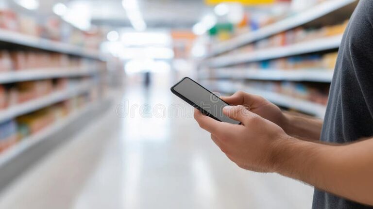 main tenant un smartphone pres dun terminal