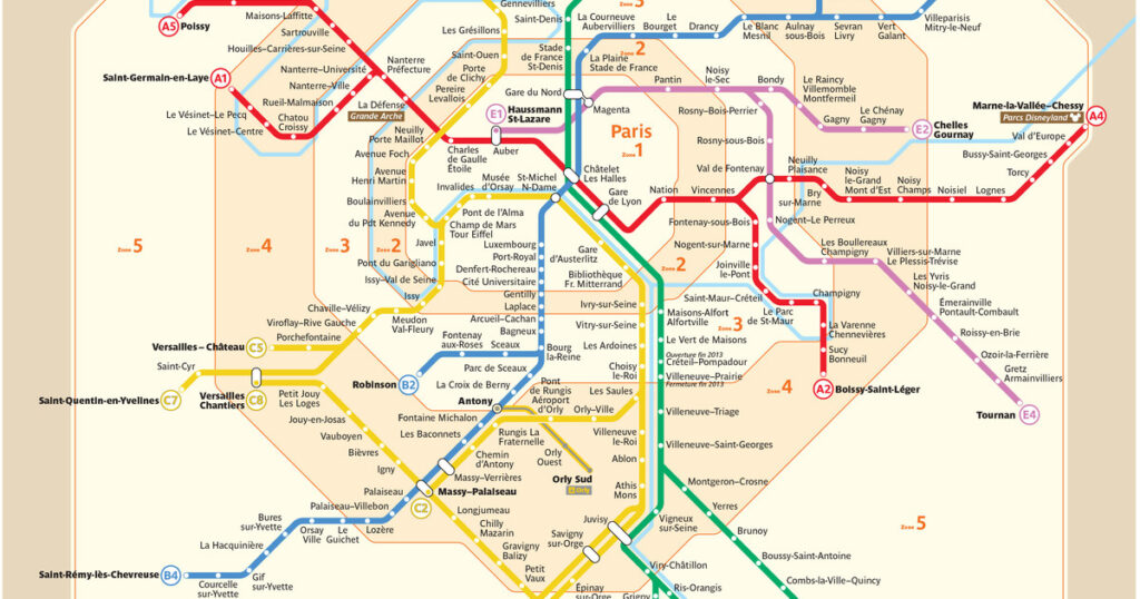 Comment trouver le plan du RER D à Paris facilement 1 plan du rer d sur fond parisien