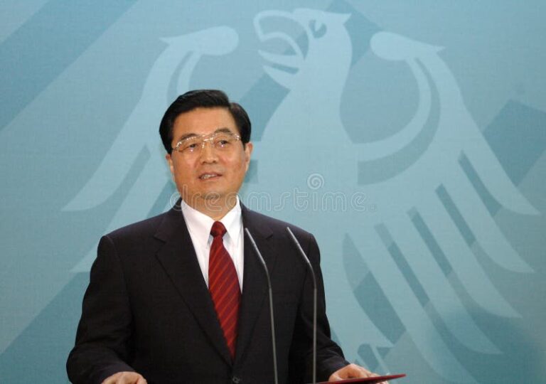 portrait de hu jintao en conference