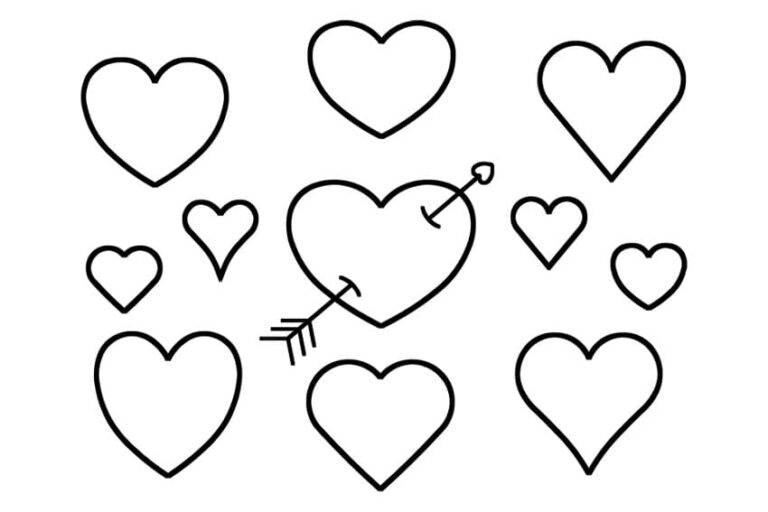 symboles de coeur de differentes tailles