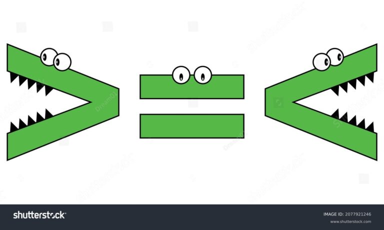Qu'est-ce que l'inégalité "plus grand que" et "plus petit que" 17 symboles mathematiques dinegalites sur fond colore