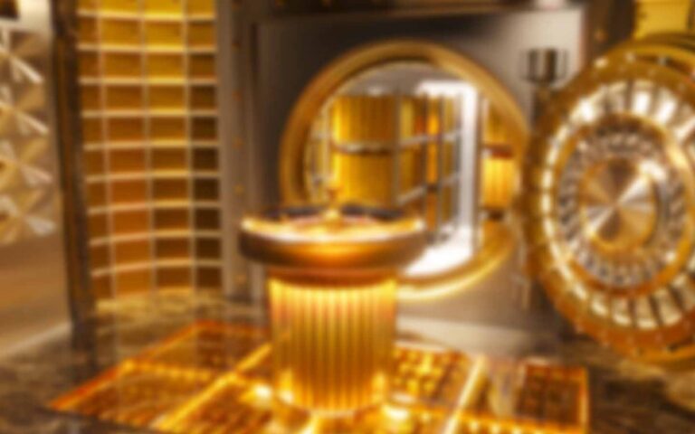 un coffre fort rempli de pieces dorees