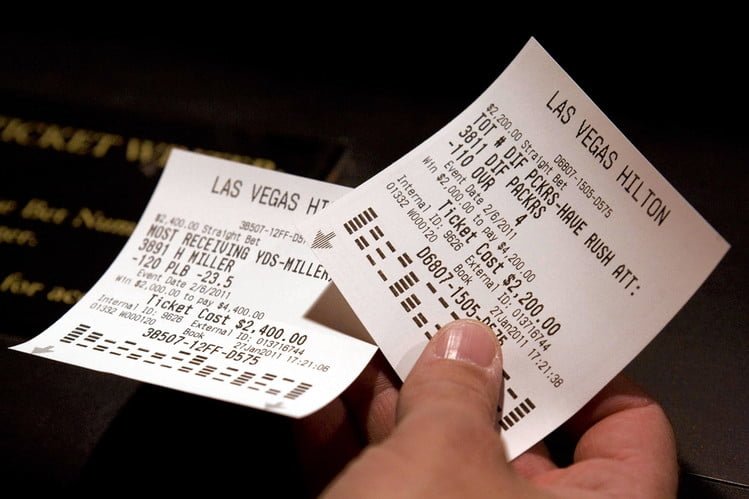 un pari sportif sur un billet gagnant