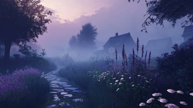 un paysage serein au crepuscule