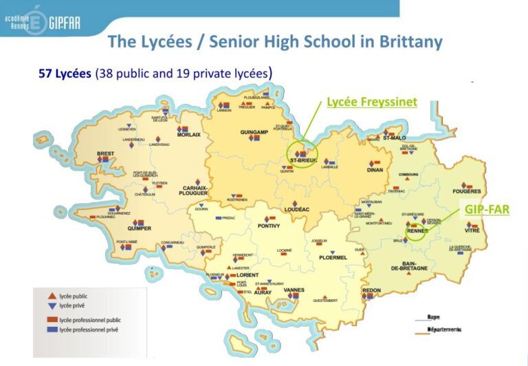 une carte des lycees en bretagne