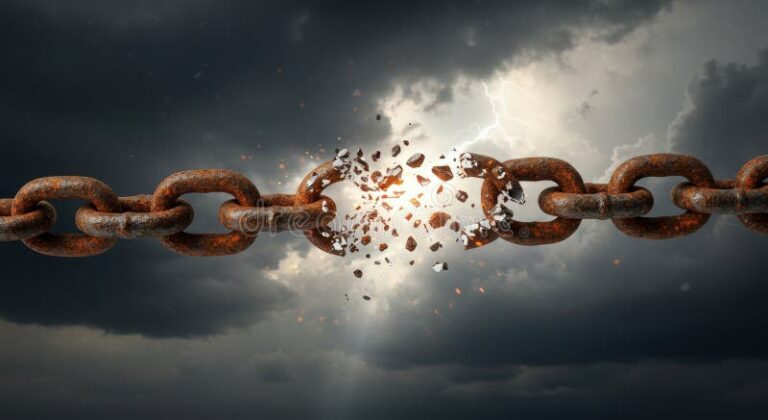 une chaine rouillee symbolisant des obstacles