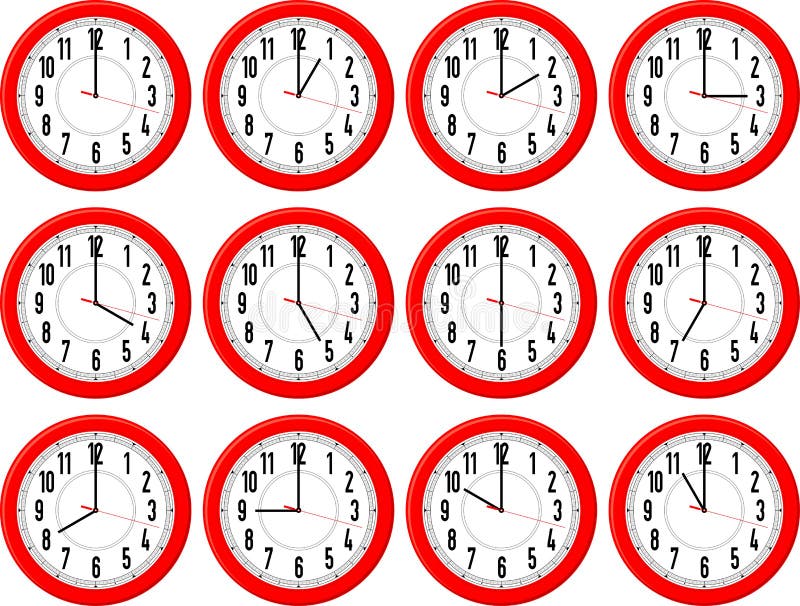 Combien de temps dure une journée d'appel en France 1 une horloge affichant differentes heures