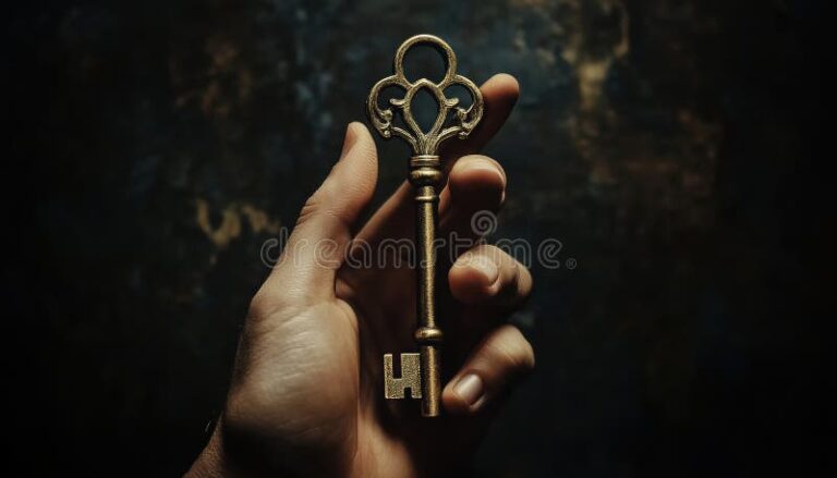 une main tenant une cle symbolique