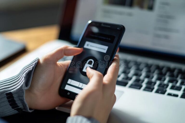 une personne utilisant un smartphone pour acceder a un compte