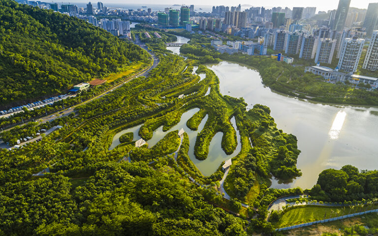 une ville avec des infrastructures ecologiques