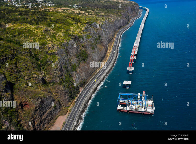vue aerienne de la route du littoral